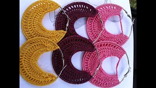 DIY Crochet hoop earrings tutorial [upl. by Ahsiniuq]