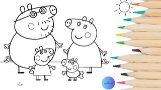 Easy and stepbystep drawing of Peppa Pigs family [upl. by Stella]