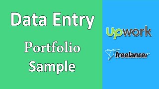 Data Entry Portfolio Samples for Upwork amp Freelancer  Webson Job [upl. by Hermes]