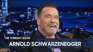 Arnold Schwarzenegger on Jimmys Hilarious Cigar Moment and Baking Cookies for His Farm Animals [upl. by Nanon]