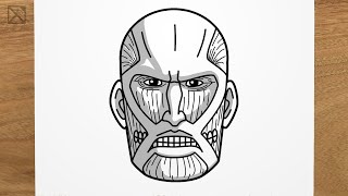 How to draw COLOSSAL TITAN Attack on Titan  Shingeki no Kyojin step by step EASY [upl. by Ydnolem]