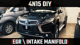 Montero Sport Gen 3 EGR amp Intake Manifold Removal  Triton  4N15  Mitsubishi  DIY [upl. by Ruhnke]