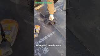 Pipe joint treatment with bitumen torch membranes waterproofingsolutions construction [upl. by Martelle]