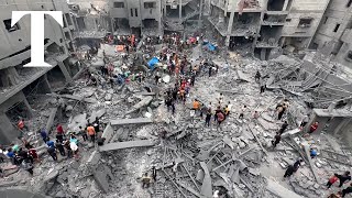 Destruction in Gaza as Israeli attacks intensify [upl. by Folberth622]