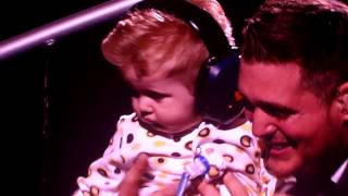 Michael Buble picks up Noah his son during show [upl. by Tcideneb]