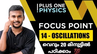 PLUS ONE PHYSICS FOCUS POINTOSCILLATIONS MALAYALAMOSCILLATIONS PHYSICS CLASS 11CHAPTER 14 [upl. by Aiki]