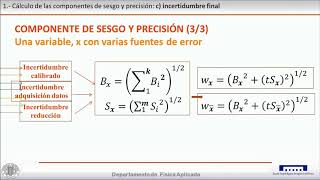 CÁLCULO DE LAS COMPONENTES DE SESGO Y PRECISIÓN EN UN TRABAJO EXPERIMENTAL   UPV [upl. by Jankell]