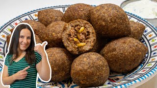 KEBBEH  BEIGNETS À LA VIANDE HACHÉE ET AU BOULGOUR FAÇON LIBANAISE Recette Traditionnelle [upl. by Morris]