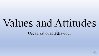 Values and Attitudes  Organizational Theory and Behaviour [upl. by Siubhan7]