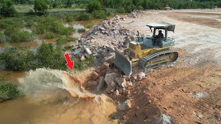 Part 55 Incredible Technique Bulldozer Operator Moving Big Stone amp Soil Leveling The Ground [upl. by Eednarb955]