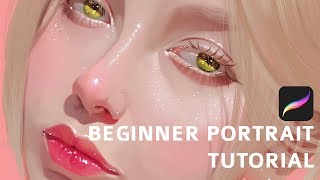 Part 1 Easiest Beginner iPad Procreate Portrait Tutorial Ever [upl. by Aikin]