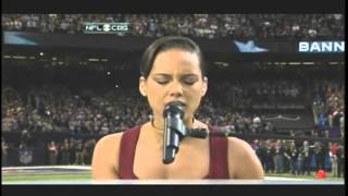 Alicia Keys The National Anthem at Superbowl 47 [upl. by Ishii783]