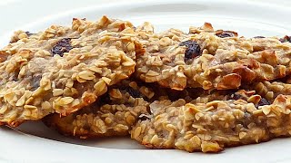 Galletas de avena y plátano saludables Sin gluten Sin grasas Veganas Sin lácteos Sin azúcar [upl. by Hoopen]