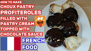 HOW TO MAKE PROFITEROLES PROFITEROLES RECIPECHOUX PASTRY RECIPECREAM PUFFSCHOCOLATE SAUCE RECIPE [upl. by Angelia]