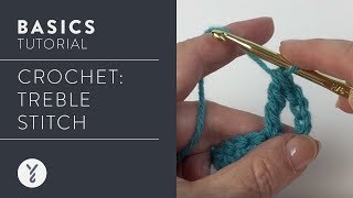 Beginner Crochet How to Treble Stitch [upl. by Merola]