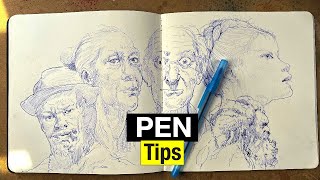 Drawing Tips  Ballpoint Pen amp Portrait Sketching [upl. by Fulbright]