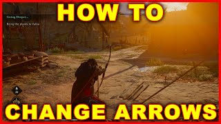 Assassins Creed Valhalla How to Change Arrows [upl. by Ylrebnik440]