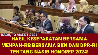 HASIL KESEPAKATAN MENPANRB BERSAMA BKN DAN DPRRI SOAL NASIB HONORER 2024 [upl. by Shaner]