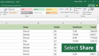 Share a workbook in Excel [upl. by Rimisac]