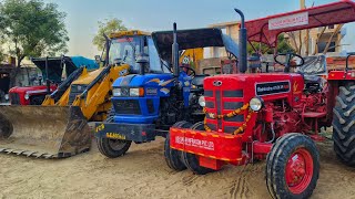 New Mahindra 475 XP PLUS Eicher 380 Massey Tractor Stuck in Mud Overturned with JCB Jcb and Tractor [upl. by Nibaj]