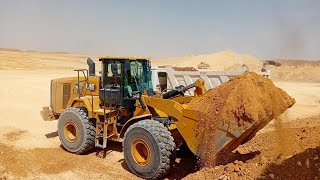 Cat 966 Wheel Loader Loading Construction Agregade On Dump Truck  Heavy Equipment cat966 [upl. by Eisen]