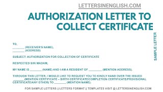 How to Write an Authorization Letter to Collect Certificate  Letters in English [upl. by Nanreit]