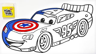 Howtodraw CAPTAIN McQUEEN  CARS 3 LIGHTNING McQUEEN Drawing and Coloring Pages  Tim Tim TV [upl. by Irtimed417]