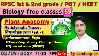 Plant anatomy Tunica corpus theory  RPSC 1st grade  RPSC 2nd grade  PGT Biology NEET [upl. by Oballa377]