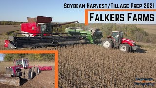 Falkers Farms Soybean Harvest  Fall Tillage Prep 2021 [upl. by Ynohtnacram]