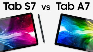 Samsung Galaxy Tab S7 vs Galaxy Tab A7  Comparison [upl. by Elleunamme]