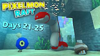 Minecraft Pixelmon Raft  The Dream Team Days 2125 [upl. by Esiuqram]