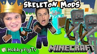 Minecraft MODS Skeleton Game HobbyPigTV [upl. by Eeliak]