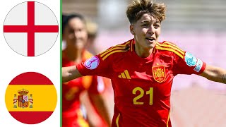 England vs Spain  Highlights  U19 Womens European Championship SemiFinal 24072024 [upl. by Aroel]