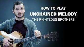 Unchained Melody The Righteous Brothers  How To Play  Beginner Guitar Lesson [upl. by Aneel672]