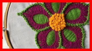 Bordados A Mano Paso A Paso Para Flores Grandes HAND EMBROIDERY [upl. by Areema]