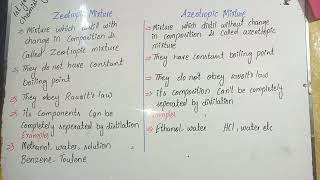 Difference between zeotropic mixture and a zeotropic mixtureist year chemistry chapter 9 [upl. by Nanny]