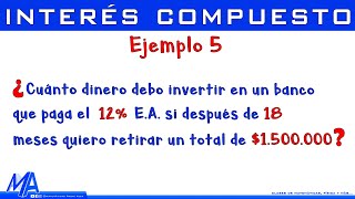 Interés compuesto  Ejemplo 5 Hallar el capital [upl. by Ydurt]