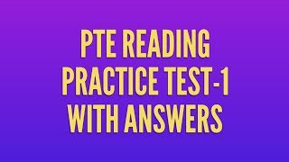 PTE Academic  PTE Reading Test1 for practice with answers [upl. by Ordnael]