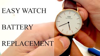 Easy Snapoff Back Watch Battery Replacement Daniel Wellington [upl. by Anahsahs]