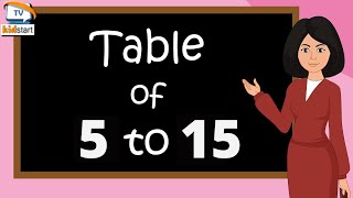 Multiplication Tables For Children 5 to 15  Table 5 to 15  Learn multiplication For kids [upl. by Jorrie]