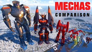 🤖 MECHAS piloted robots SIZE COMPARISON 🤖 3D Animation [upl. by Kimberley]