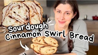 Sourdough Cinnamon Bread with a Swirl  Easy BeginnerFriendly Recipe [upl. by Nekcerb]