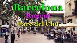 SPAINBARCELONA Walking along Carrer de Rogent to Parc del Clot [upl. by Yllitnahc]