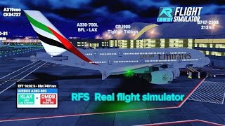 RFS–Real flight simulator–Los Angeles–To–Dubai–Full Flight–Emirates–A380–FHD–Real Route [upl. by Nuahs]