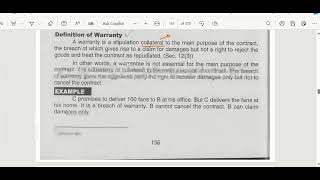 Conditions and Warranties under Sale of Goods Act [upl. by Ellehsat416]