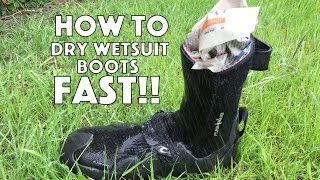 How I Dry Wetsuit Boots FAST [upl. by Oigolue]