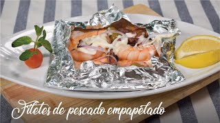 Filete de pescado empapelado con pulpo y camarones Técnica de papillote Rápido y Fácil de hacer [upl. by Teodorico821]