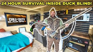 24 Hour NO FOOD Survival Challenge INSIDE my UNDERGROUND Hunting Blind Catch Clean Cook [upl. by Imit524]