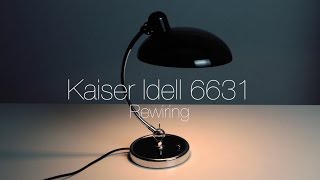 Kaiser Idell 6631 Luxus desk lamp rewiring [upl. by Enitsugua]