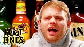 Mac DeMarco Tries to Stay Chill While Eating Spicy Wings  Hot Ones [upl. by Calbert702]